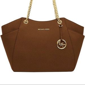 Michael Kors Jet Set Travel Leather Chain Tote Shoulder Bag